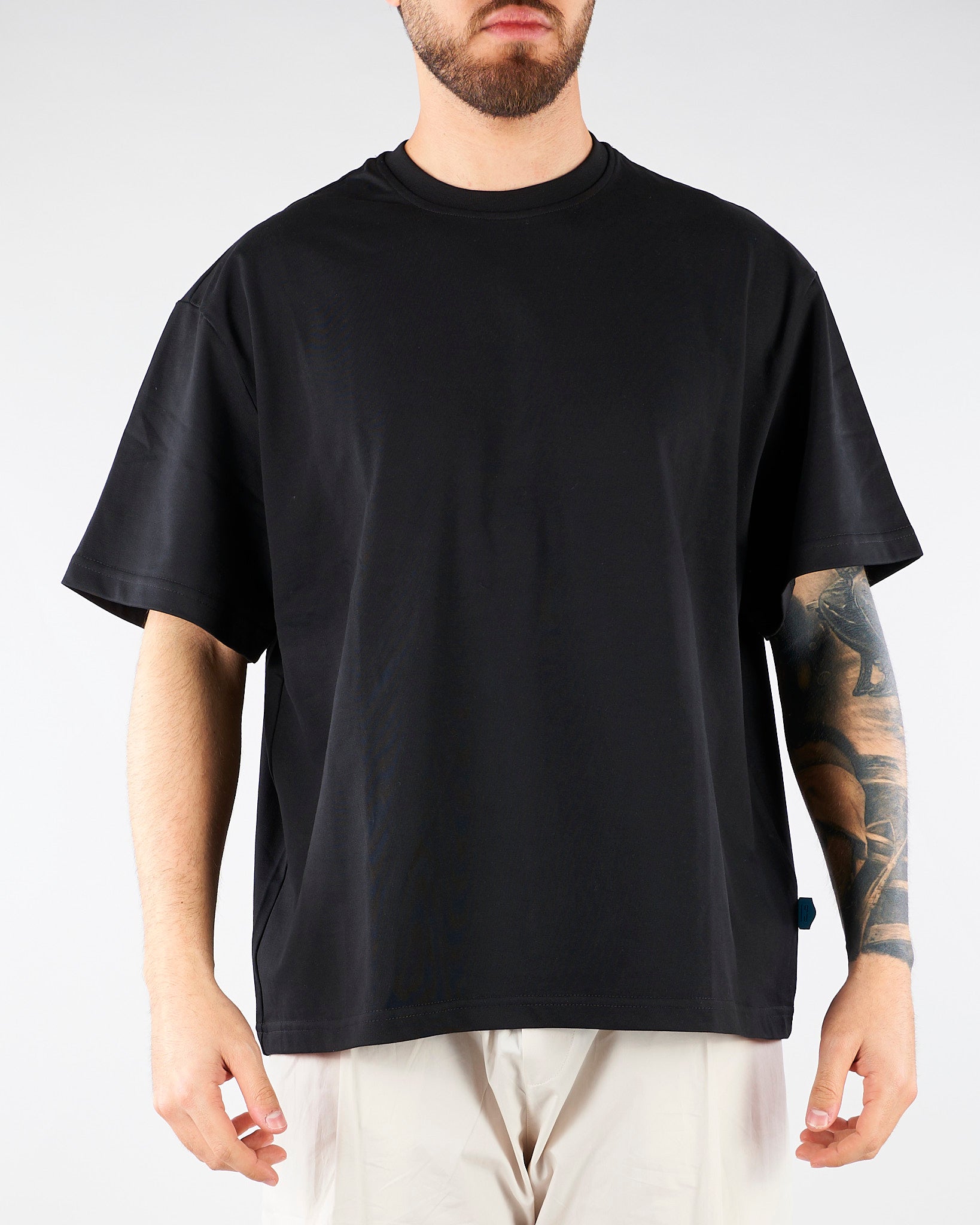 T-shirt Boxy fit Nero in cotone MAU3DICI026TMC 99 3DICI 