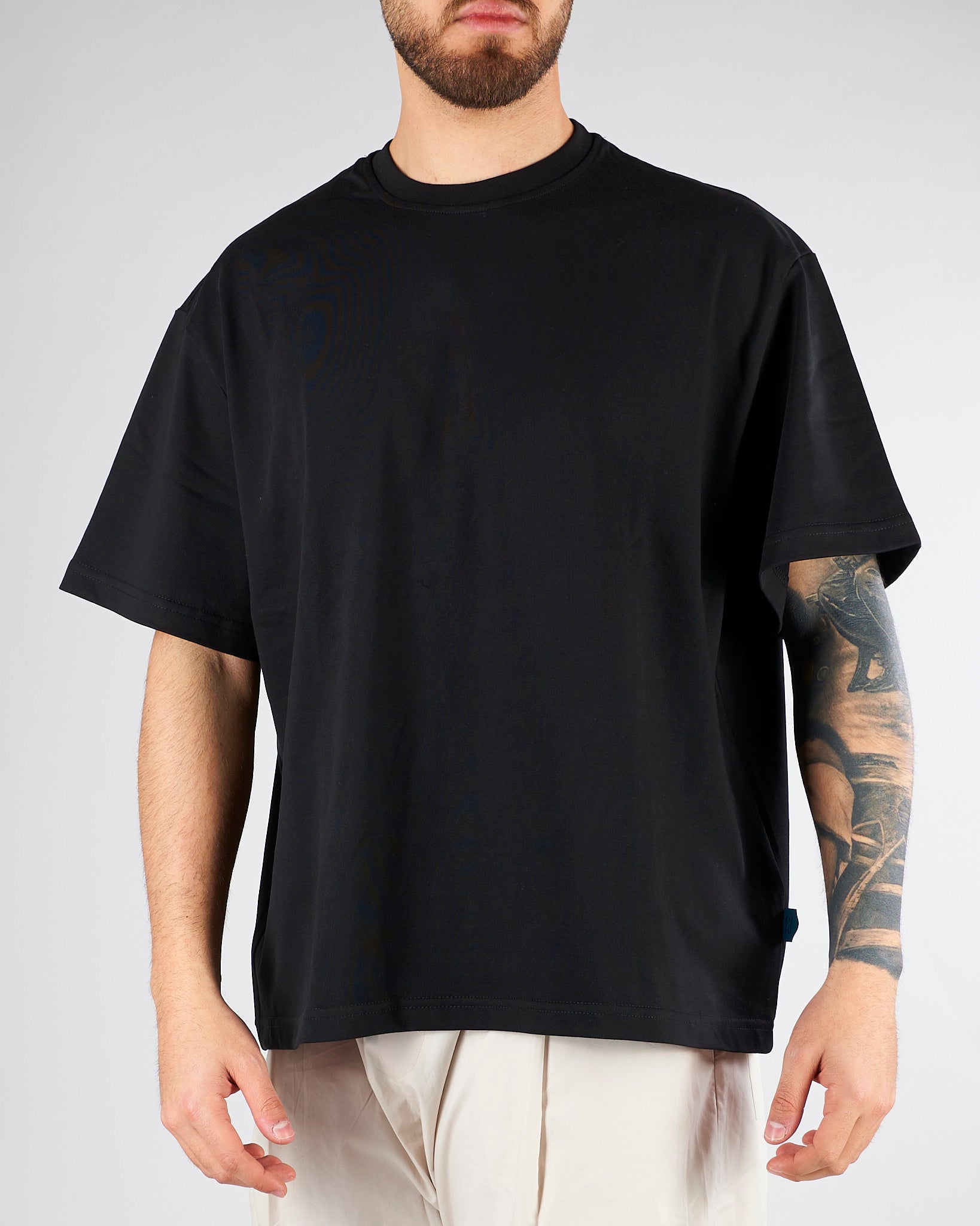 T-shirt Boxy fit Nero in cotone MAU3DICI026TMC 99 3DICI 