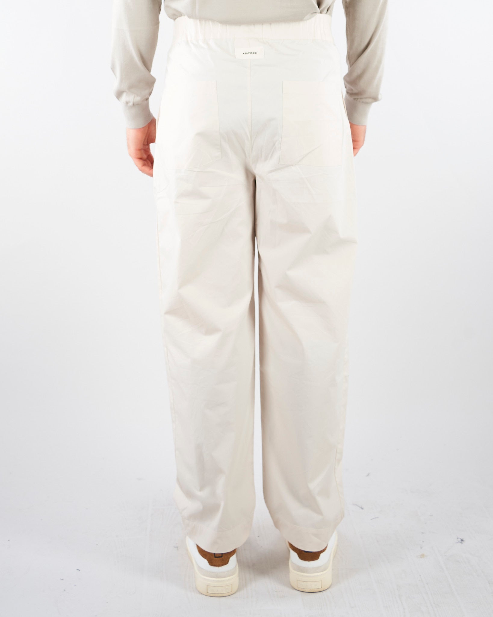 Pantalone Crema in cotone con elastico S6PKMAPA004 013 A PAPER KID 