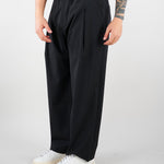 Pantalone Nero con elastico e pences Relaxed fit S6PKMAPA094 110 A PAPER KID 