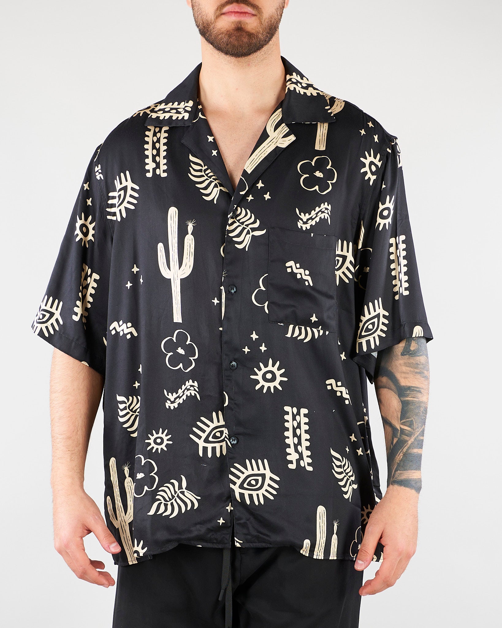 Camicia Nero con stampa all over S6PKMASI127 110 A PAPER KID 