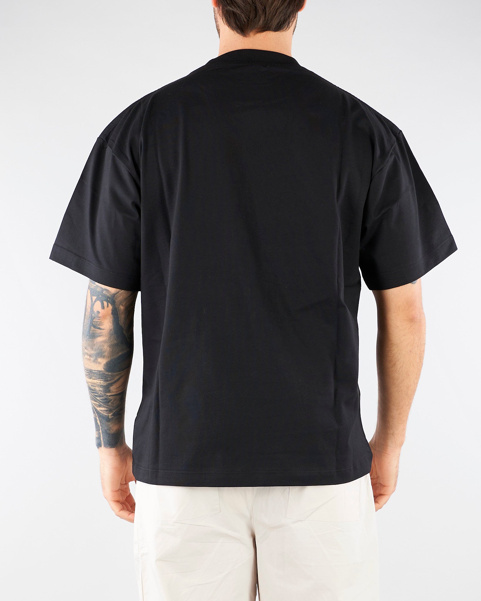 T-shirt Nero con stampa Relaxed fit S6PKUATH159 110 A PAPER KID 