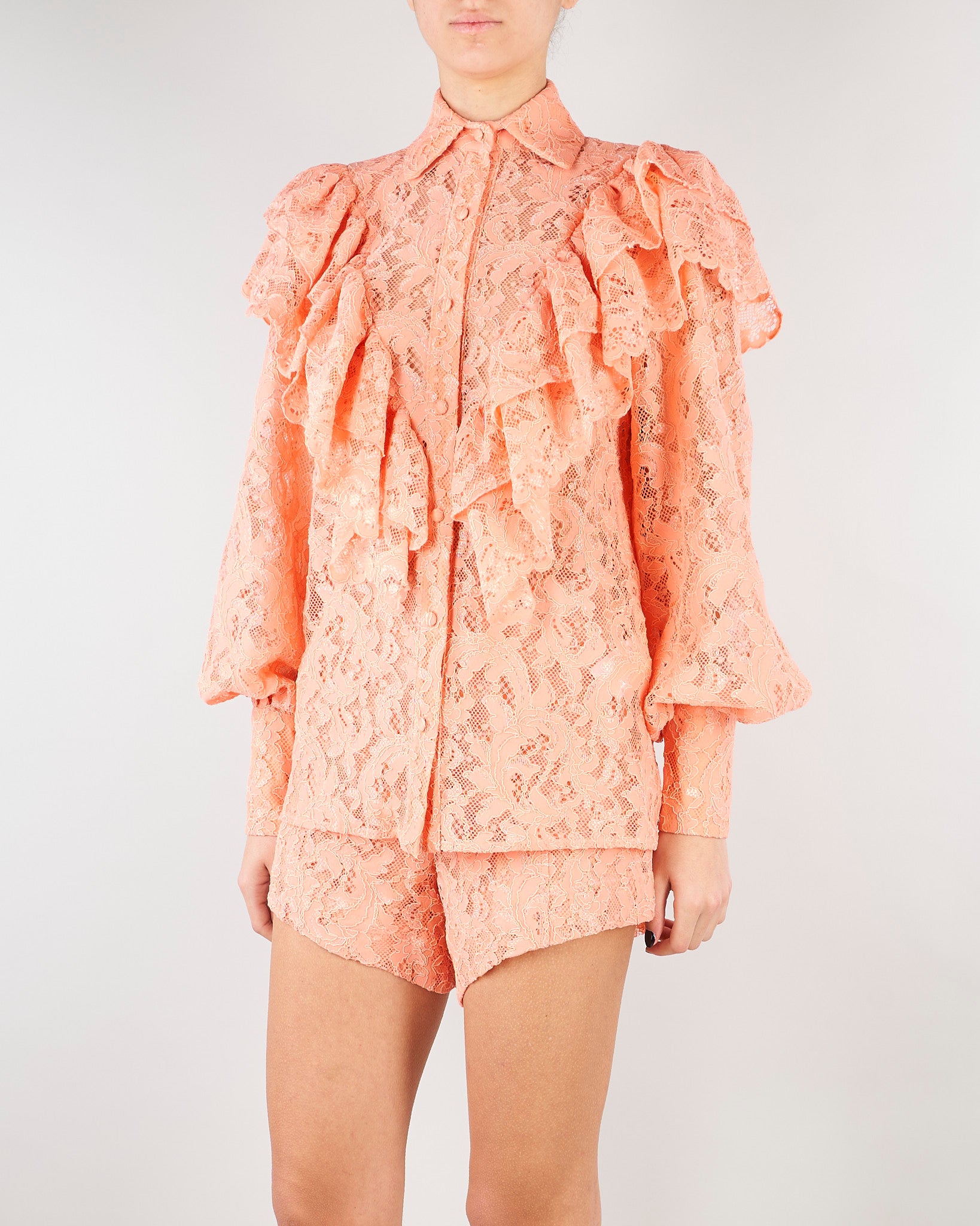 Camicia Pesca in pizzo con rouches ACT16113CA606 144 ACTUALEE 