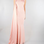 Abito lungo Rosa in raso con foulard ACT16195AB4125 713 ACTUALEE 