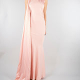 Abito lungo Rosa in raso con foulard ACT16195AB4125 713 ACTUALEE 