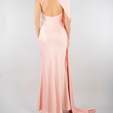 Abito lungo Rosa in raso con foulard ACT16195AB4125 713 ACTUALEE 