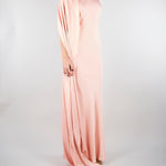 Abito lungo Rosa in raso con foulard ACT16195AB4125 713 ACTUALEE 