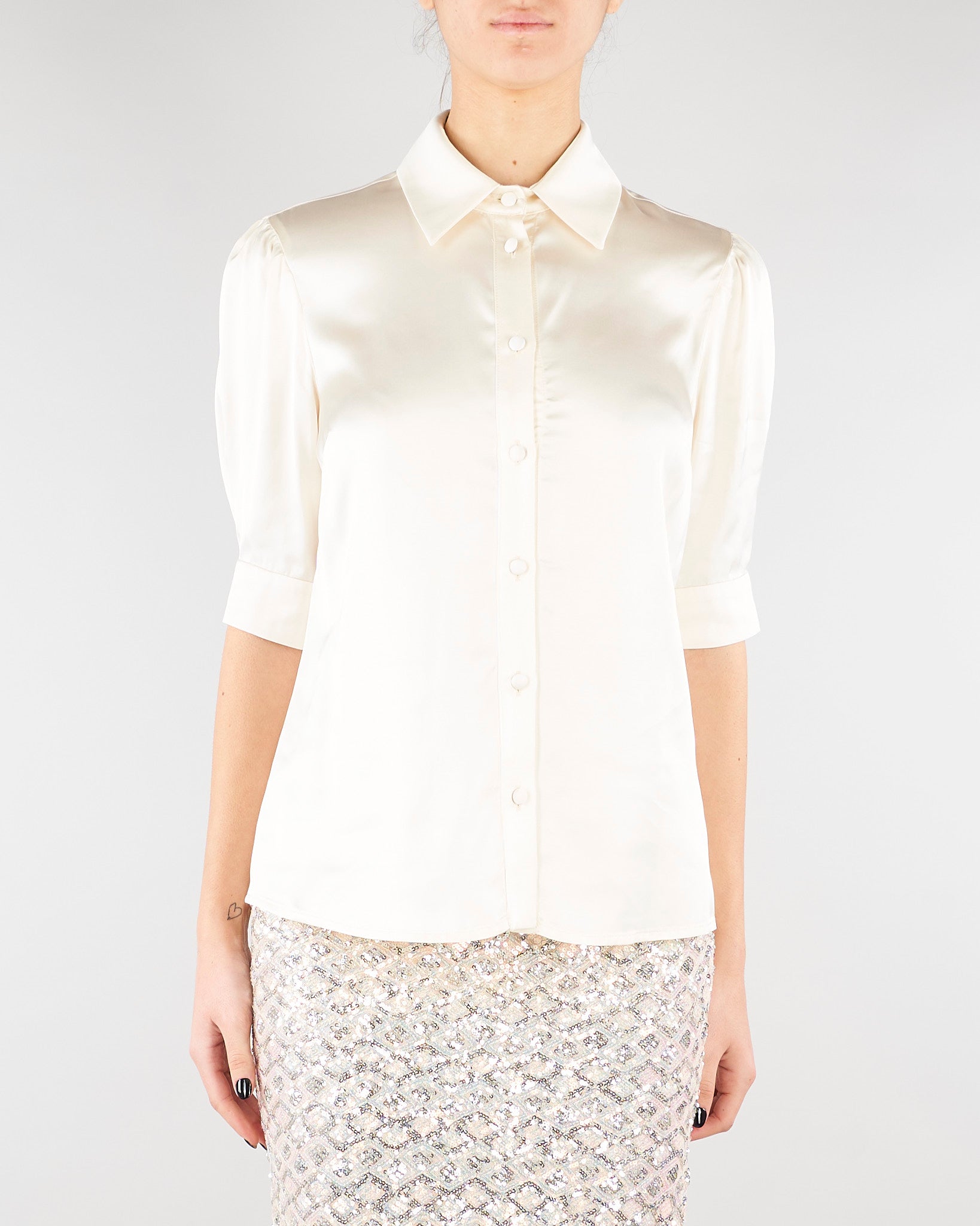 Camicia Vaniglia in raso ACT45029CA621 202 ACTUALEE 