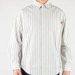Camicia a righe Bianco-Blu Relaxed fit con rotture HTEM210301 394 ACUPUNCTURE 