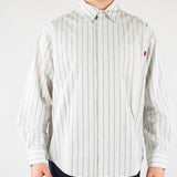 Camicia a righe Bianco-Blu Relaxed fit con rotture HTEM210301 394 ACUPUNCTURE 