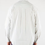 Camicia a righe Bianco-Blu Relaxed fit con rotture HTEM210301 394 ACUPUNCTURE 