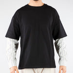 T-shirt Nero con manica lunga in camicia HTEM310501 111 ACUPUNCTURE 
