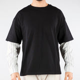 T-shirt Nero con manica lunga in camicia HTEM310501 111 ACUPUNCTURE 