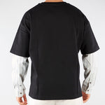 T-shirt Nero con manica lunga in camicia HTEM310501 111 ACUPUNCTURE 