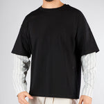 T-shirt Nero con manica lunga in camicia HTEM310501 111 ACUPUNCTURE 