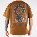 T-shirt Boxy Tabacco con logo e maxi stampa sul retro HTEM321202 917 ACUPUNCTURE 