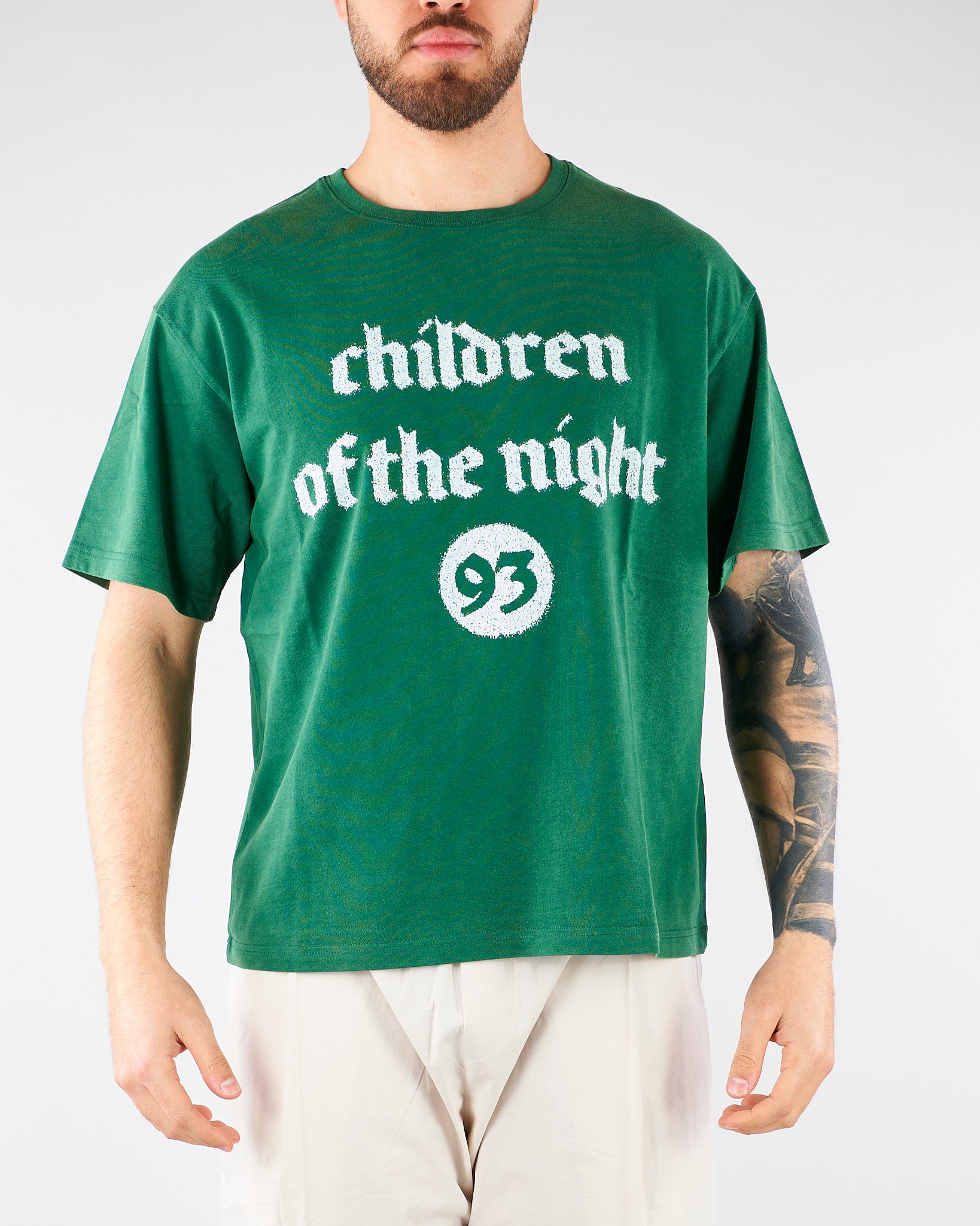 T-shirt Boxy Verde con stampa HTEM321302 413 ACUPUNCTURE 