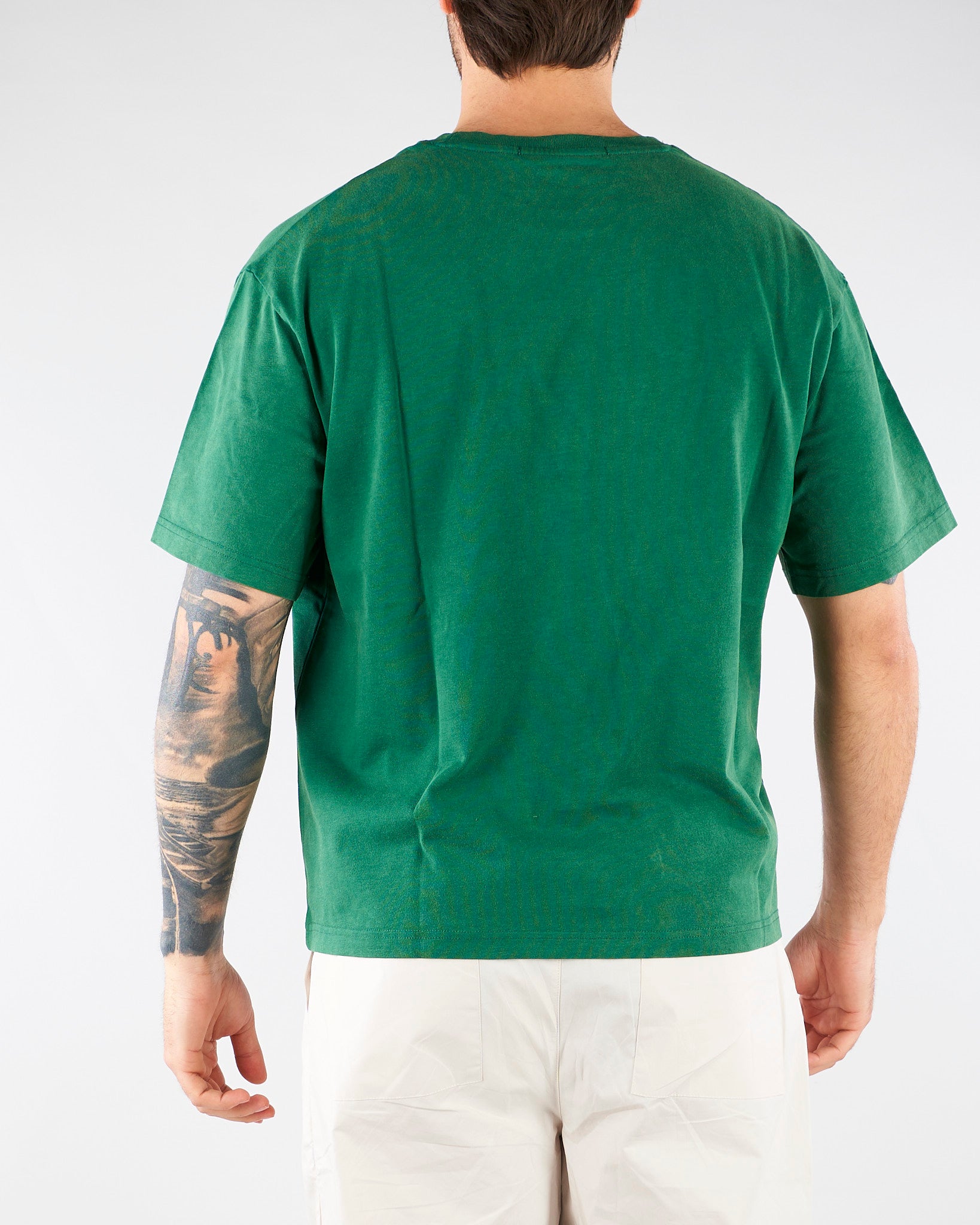 T-shirt Boxy Verde con stampa HTEM321302 413 ACUPUNCTURE 