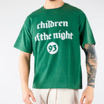 T-shirt Boxy Verde con stampa HTEM321302 413 ACUPUNCTURE 