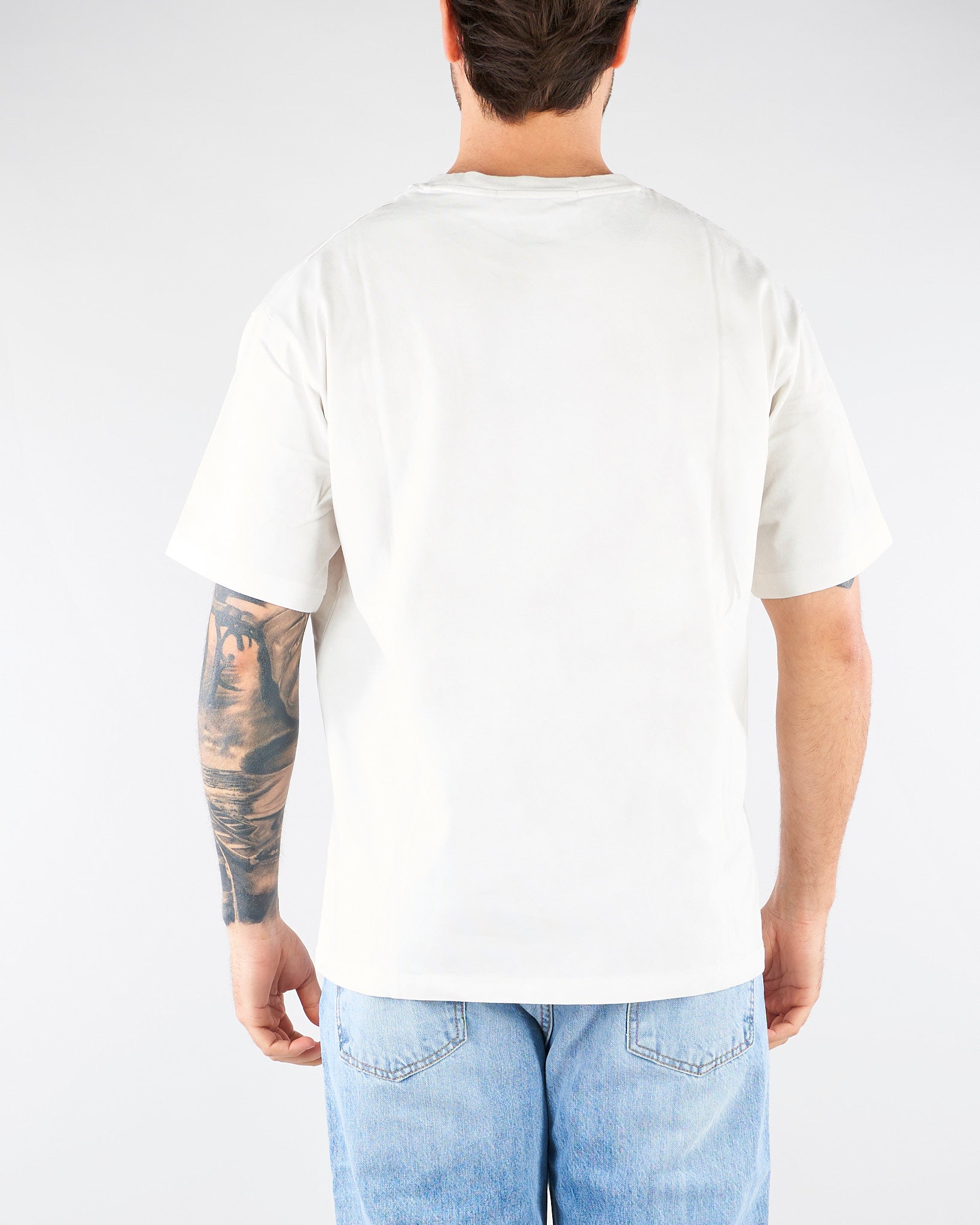 T-shirt Boxy Bianco con stampa HTEM321402 214 ACUPUNCTURE 