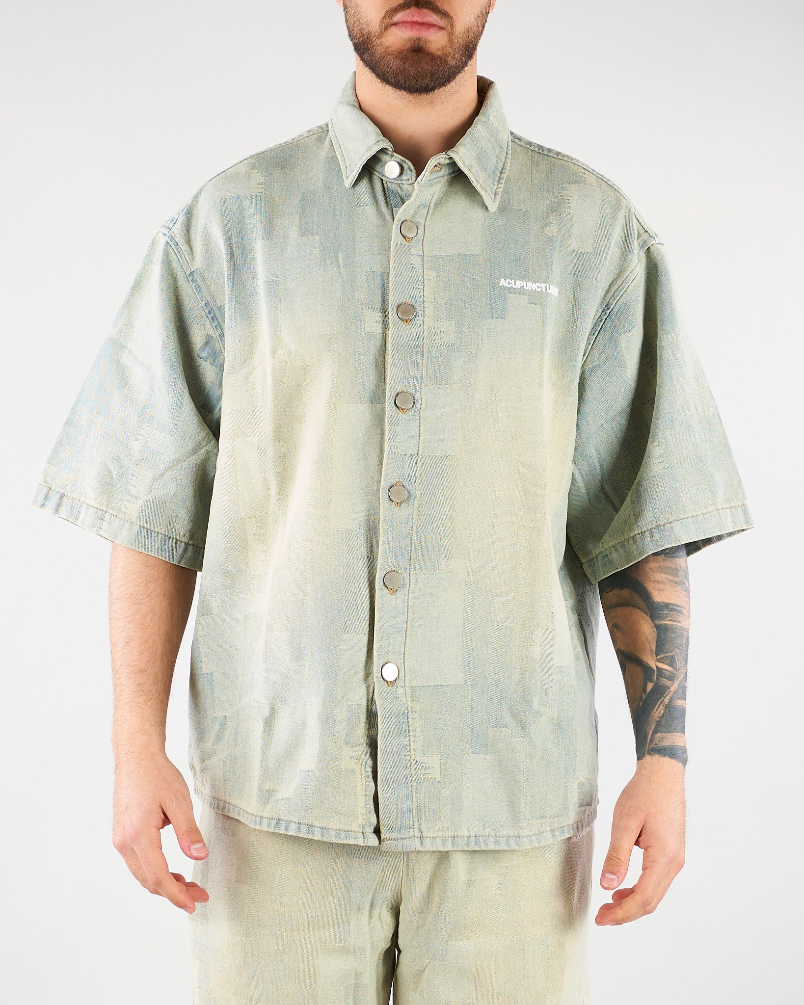 Camicia Denim Patchwork Oversize HTEM581001 315 ACUPUNCTURE 