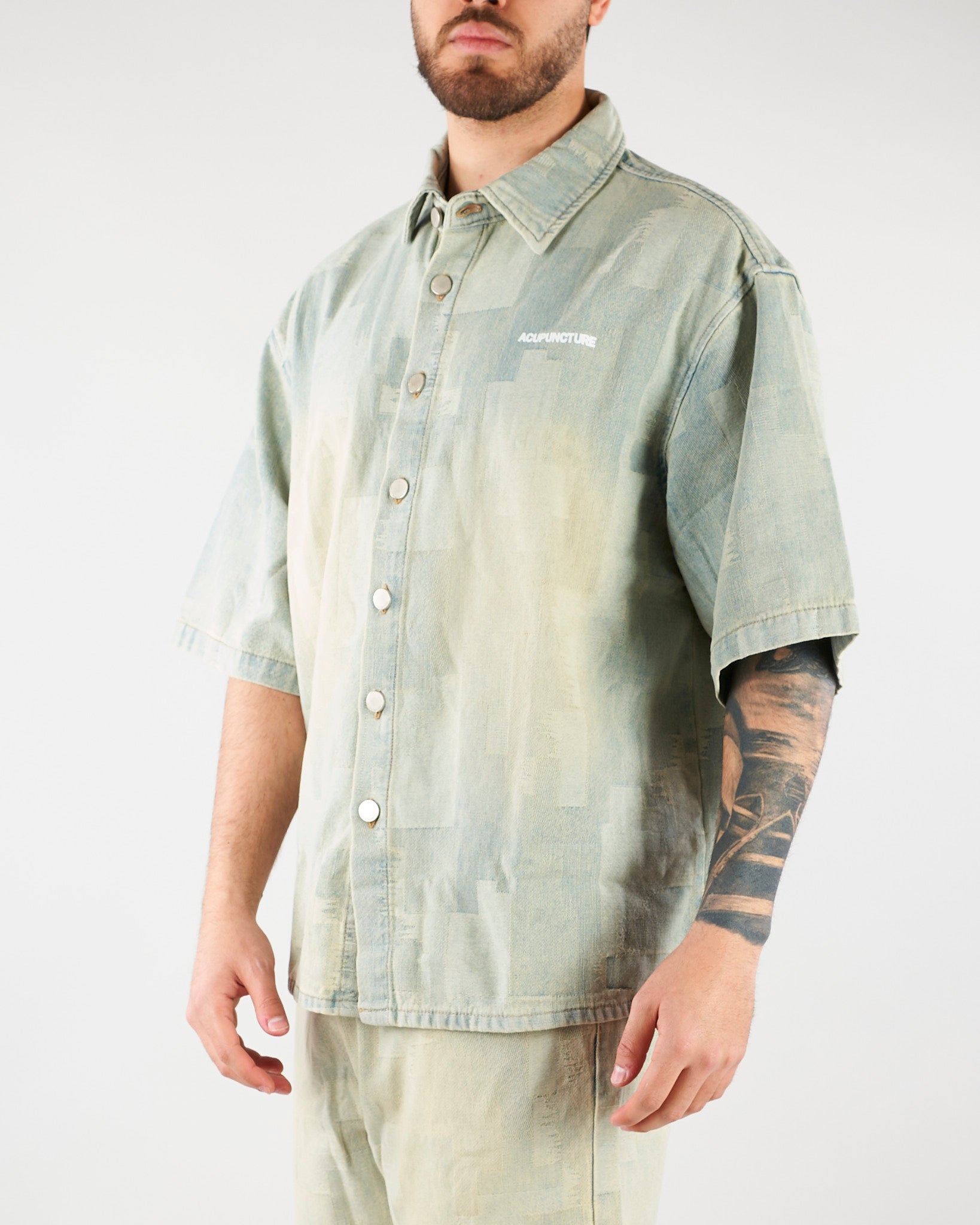 Camicia Denim Patchwork Oversize HTEM581001 315 ACUPUNCTURE 