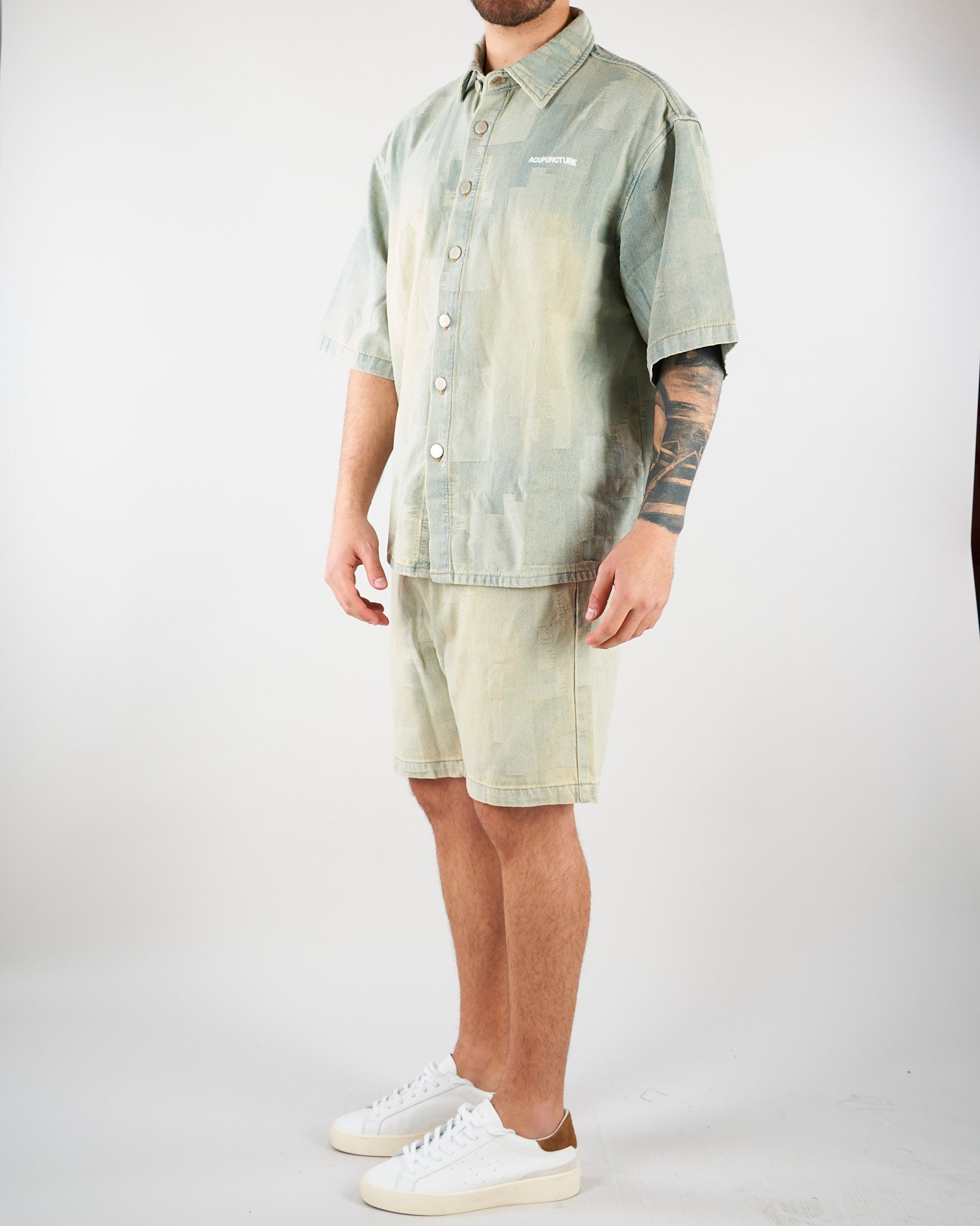 Camicia Denim Patchwork Oversize HTEM581001 315 ACUPUNCTURE 