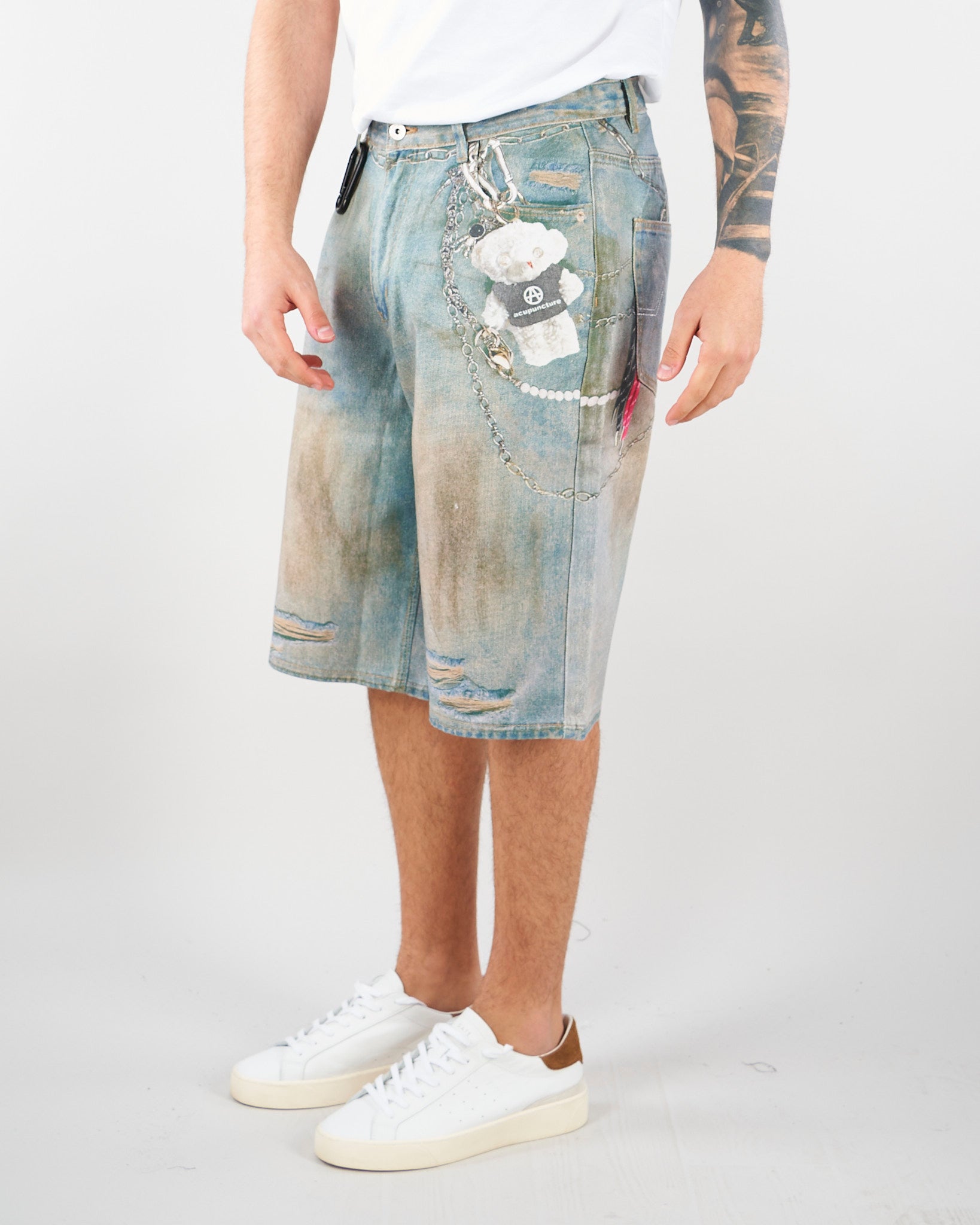 Bermuda stampati in Denim HTEM822002 315 ACUPUNCTURE 