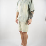 Bermuda Denim patchwork con logo HTEM822702 315 ACUPUNCTURE 