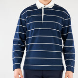 Polo Blu a righe con colletto a contrasto B6AB0011 88 AMARANTO 
