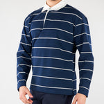 Polo Blu a righe con colletto a contrasto B6AB0011 88 AMARANTO 
