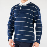 Polo Blu a righe con colletto a contrasto B6AB0011 88 AMARANTO 