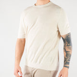 Maglia Beige in puro lino e cotone B9AB0030 417 AMARANTO 