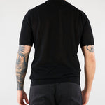 Maglia Nero in cotone microforato con profili a contrasto B9AB0054 438 AMARANTO 
