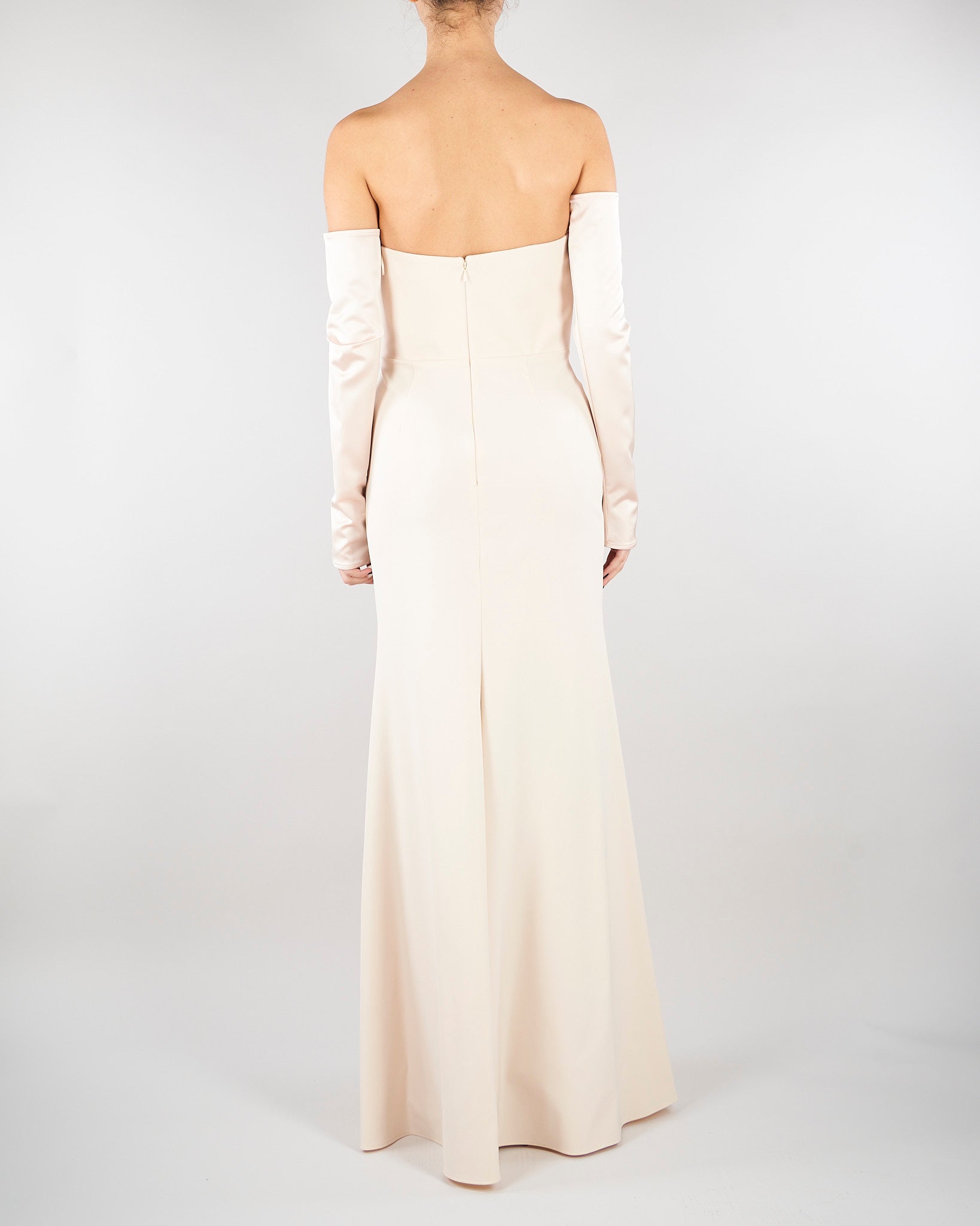 Abito Crema in satin AT120 3 ATELIER LEGORA 