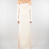 Abito Crema in satin AT120 3 ATELIER LEGORA 