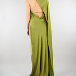 Abito Verde in satin con fiore AT132 36 ATELIER LEGORA 