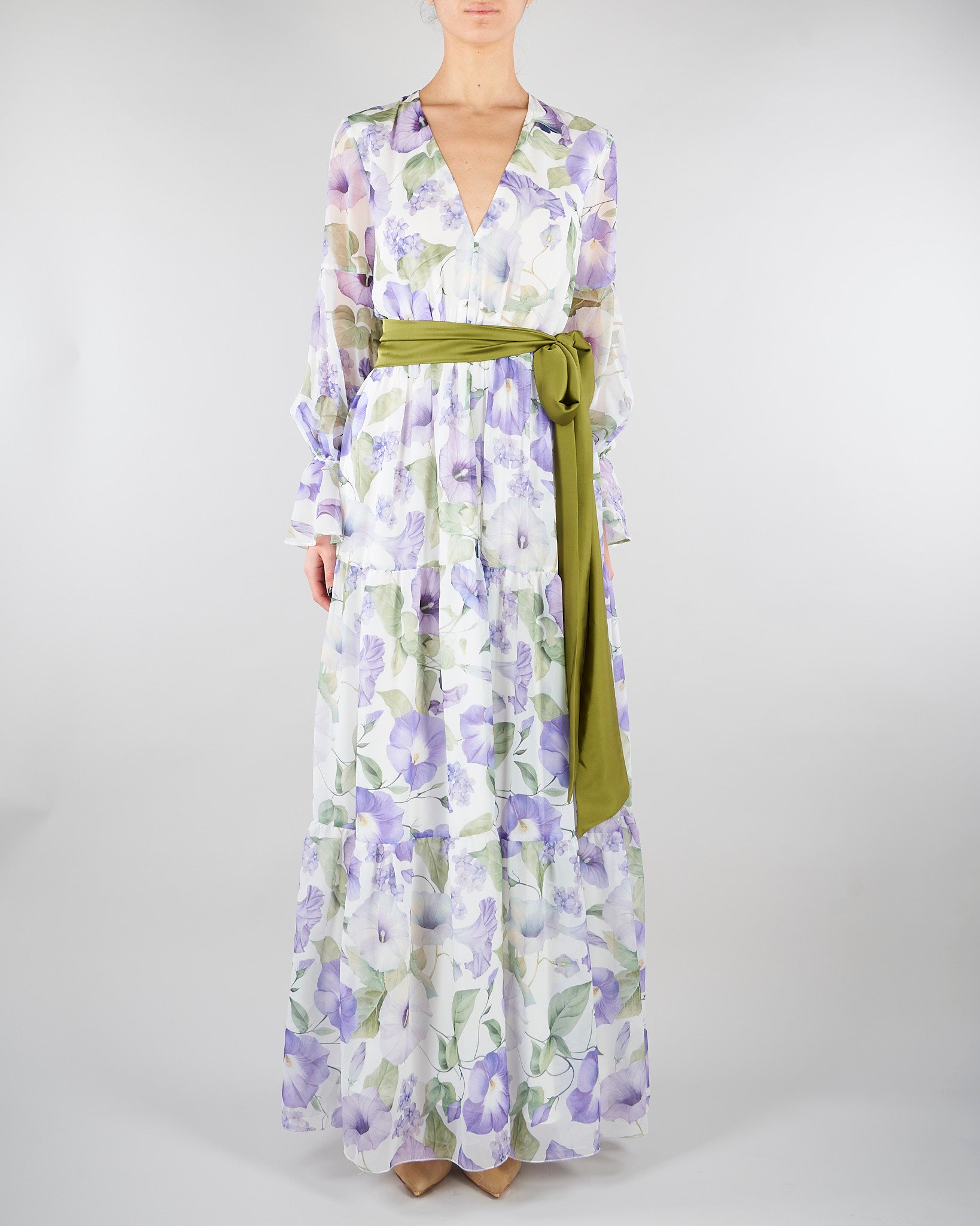 Abito a fantasia Bianco-Lilla AT146 74 ATELIER LEGORA 