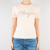 T-shirt Rosa con logo in strass RA6040J3903 21406 BLUGIRL 