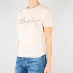 T-shirt Rosa con logo in strass RA6040J3903 21406 BLUGIRL 