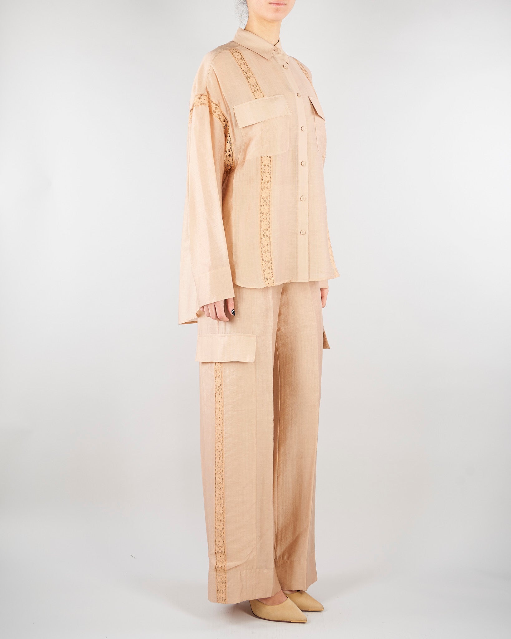 Camicia Beige con pizzo RA6062T486A 61212 BLUGIRL 