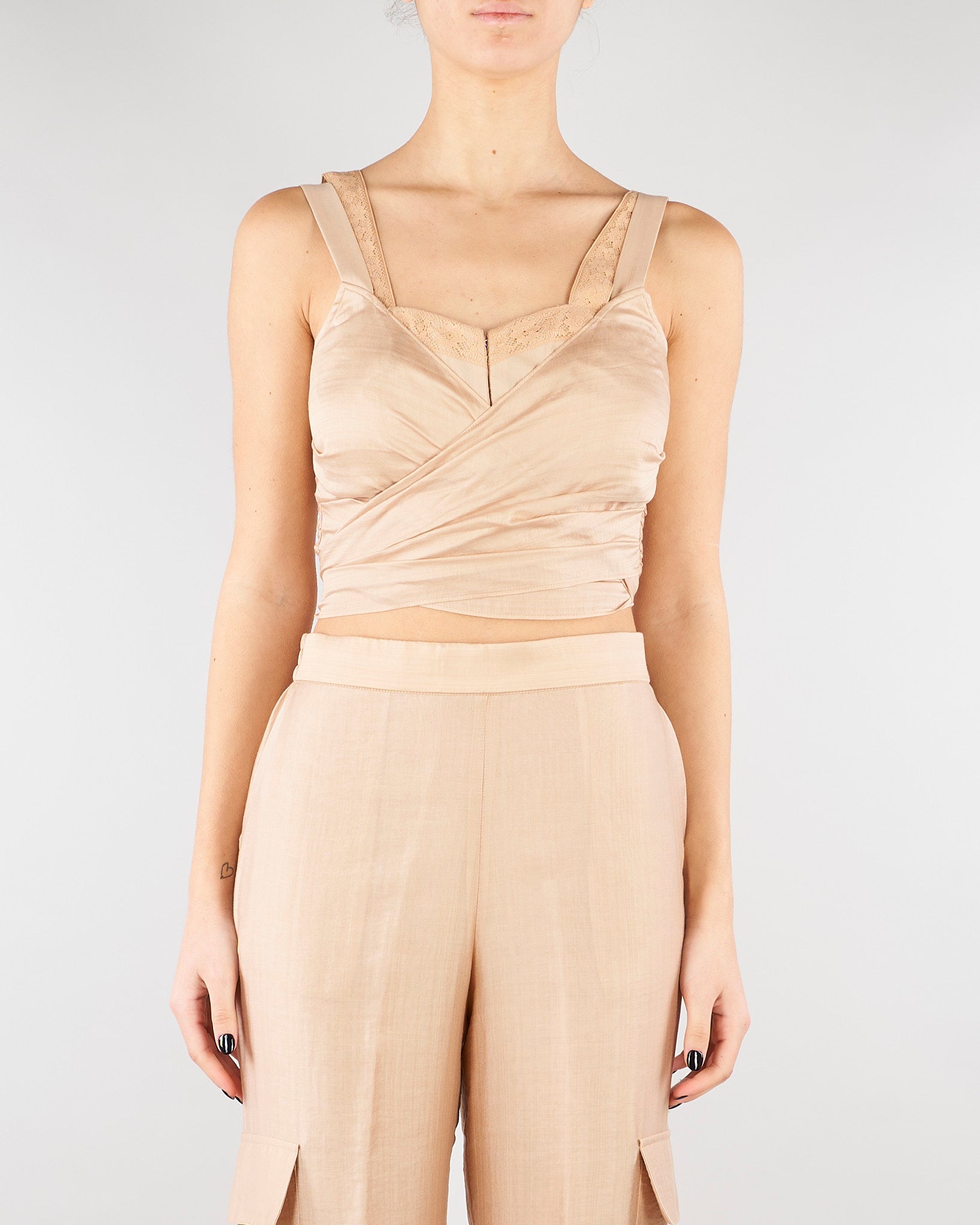 Top Beige con pizzo RA6064T486A 61212 BLUGIRL 
