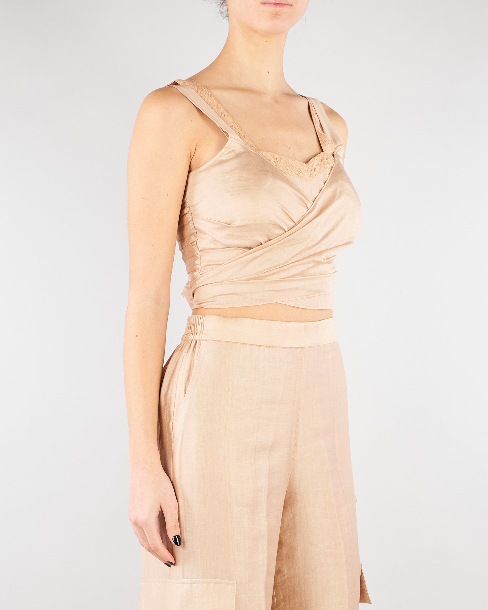 Top Beige con pizzo RA6064T486A 61212 BLUGIRL 