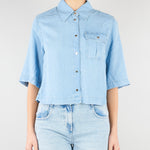 Camicia Boxy in denim lyocell RA6078D5049 77564 BLUGIRL 