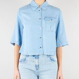 Camicia Boxy in denim lyocell RA6078D5049 77564 BLUGIRL 