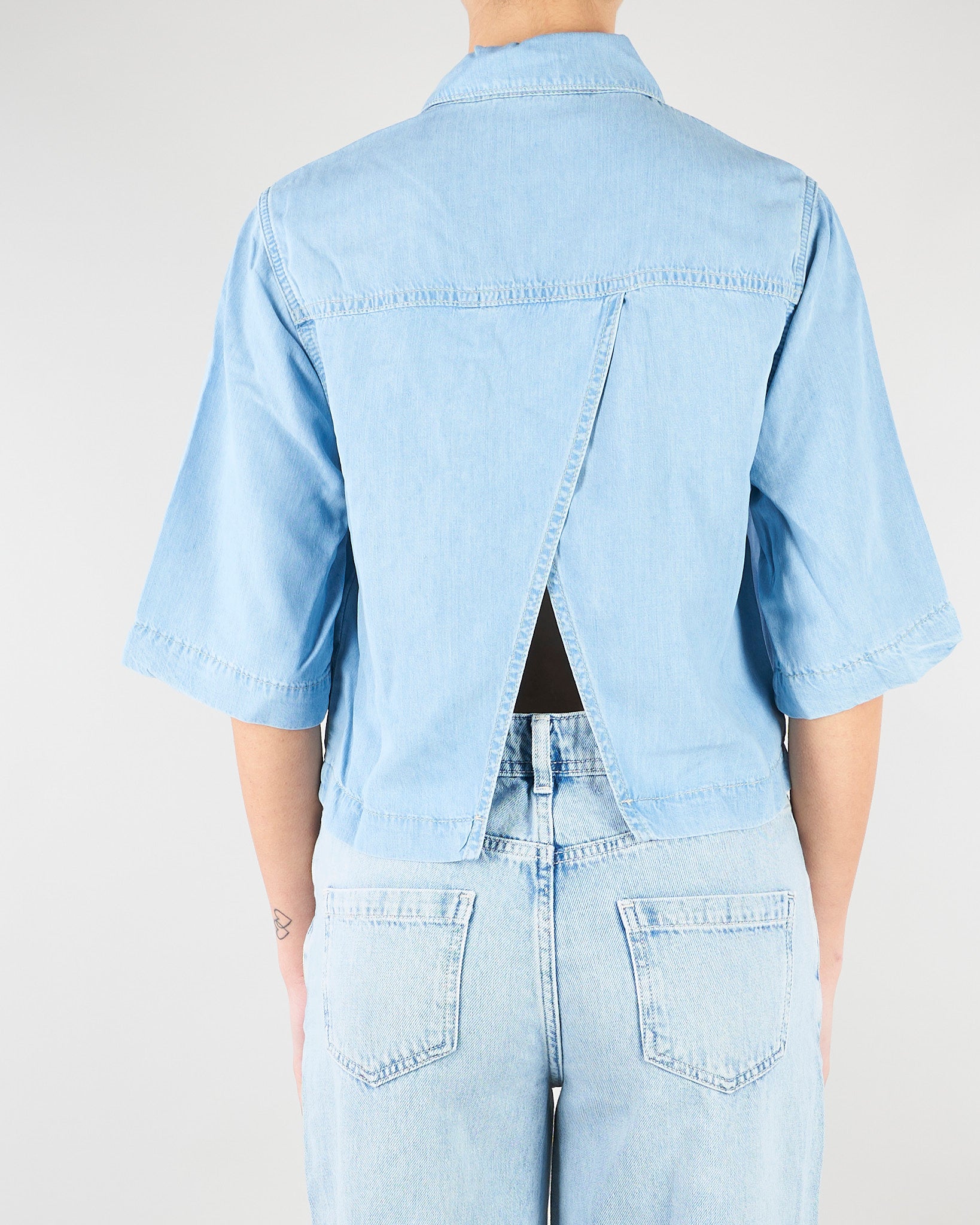Camicia Boxy in denim lyocell RA6078D5049 77564 BLUGIRL 