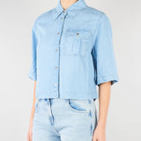 Camicia Boxy in denim lyocell RA6078D5049 77564 BLUGIRL 