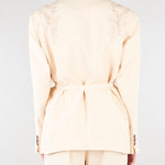 Giacca Over Crema in misto lino con ricamo RA6091T8823 P9545 BLUGIRL 