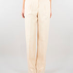Pantaloni Crema wide leg in misto lino RA6094T8823 21406 BLUGIRL 