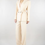 Pantaloni Crema wide leg in misto lino RA6094T8823 21406 BLUGIRL 